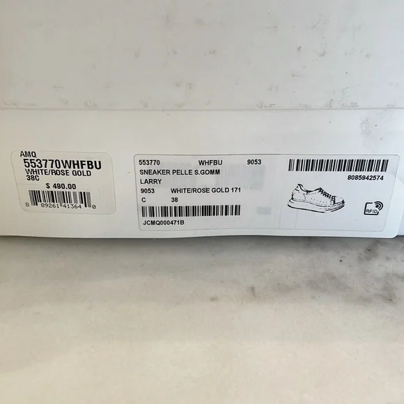 NEW Alexander McQueen Oversized Sneaker (Women) WHITE Size 8US